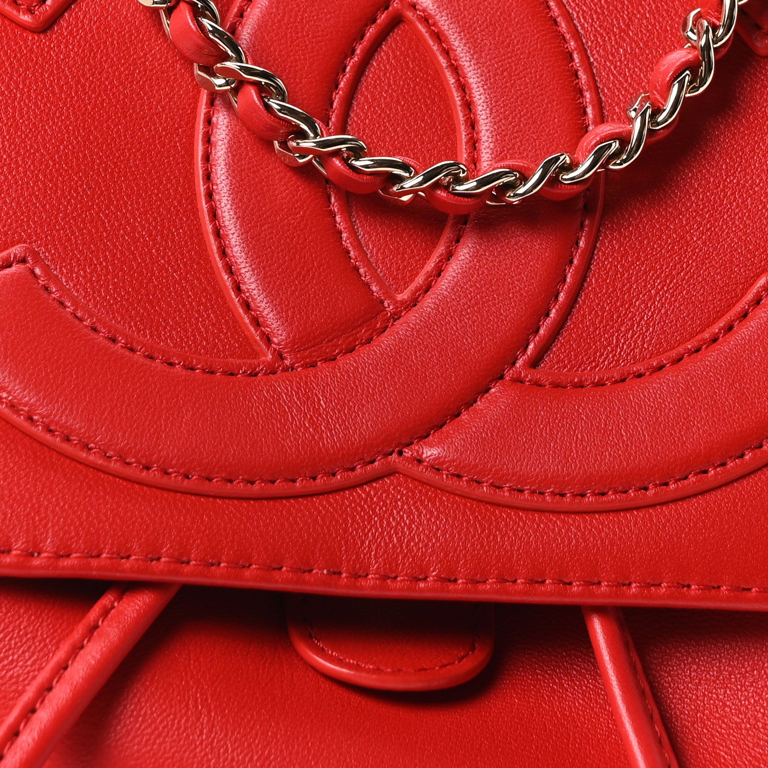 Chanel Lambskin CC Mania Backpack Red 7 of 9