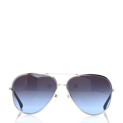Chanel Lambskin Aviator Chain Sunglasses 4194-Q Blue 2 of 6