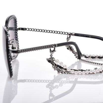 Chanel Chain Square Sunglasses 4244 Black 8 of 9