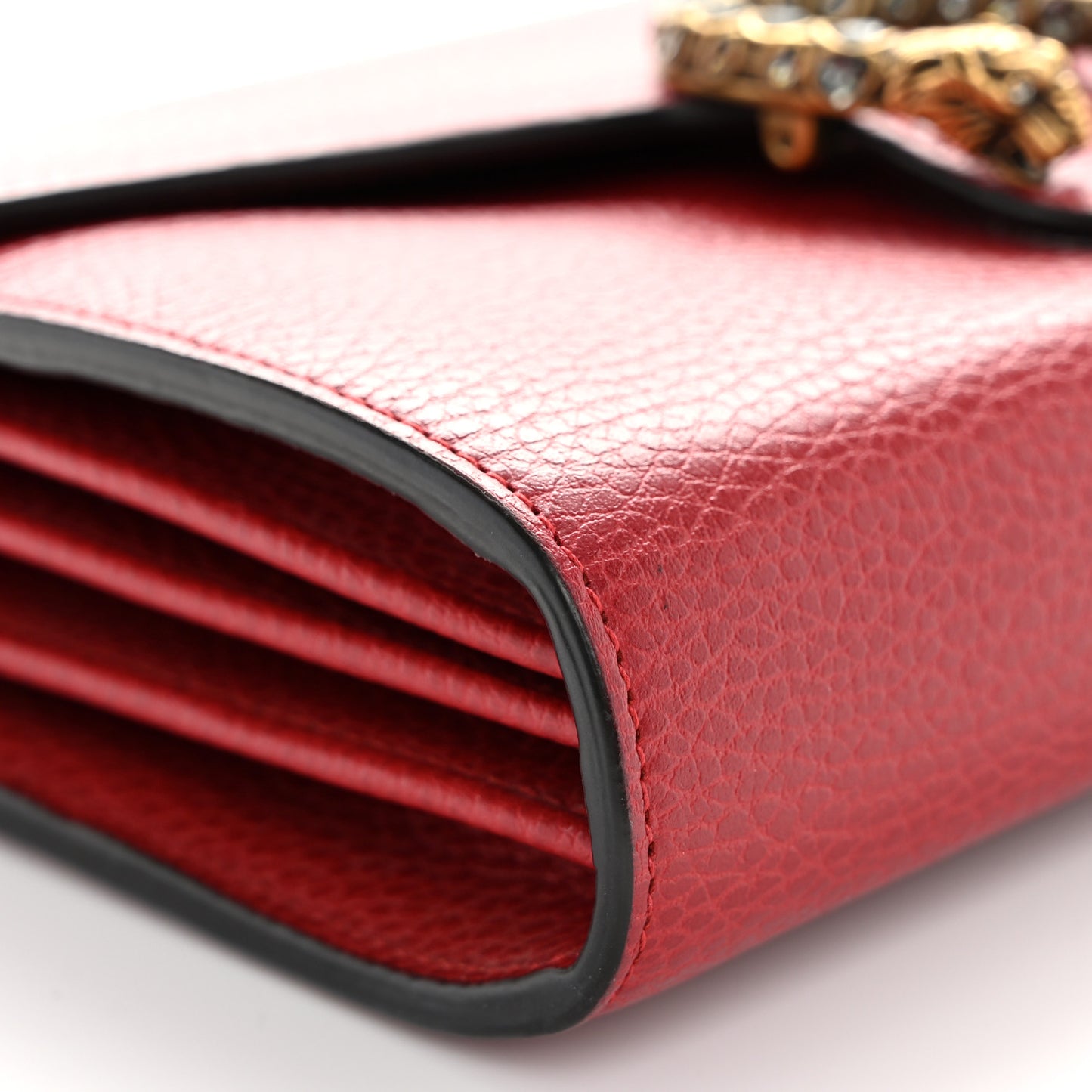 Calfskin Mini Dionysus Chain Wallet Hibiscus Red