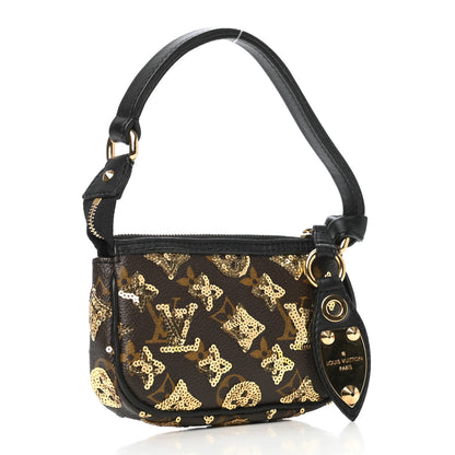 Louis Vuitton Monogram Sequins Eclipse Mini Pochette Gold 3 of 8