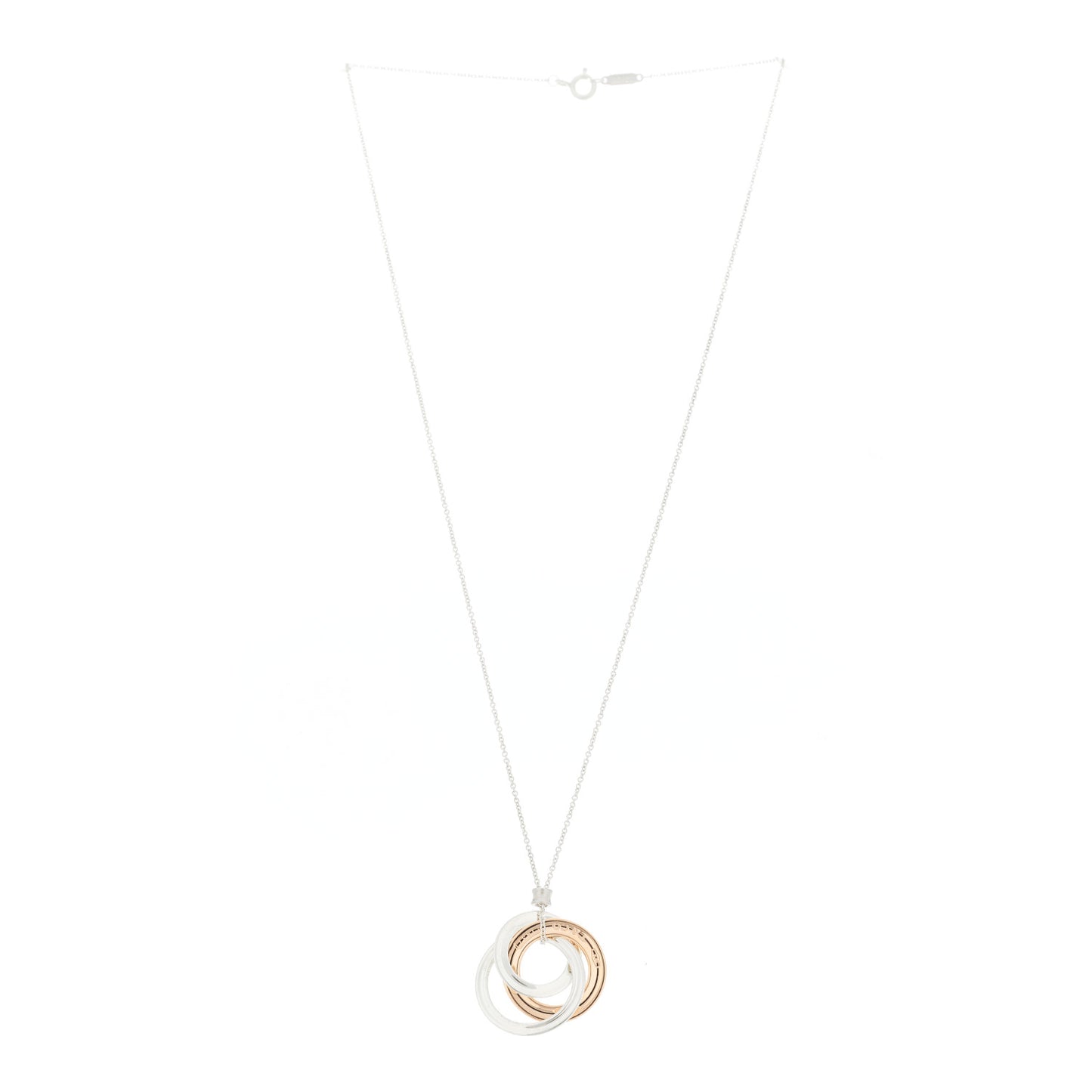 Sterling Silver Rubedo Small Interlocking Circles Pendant Necklace