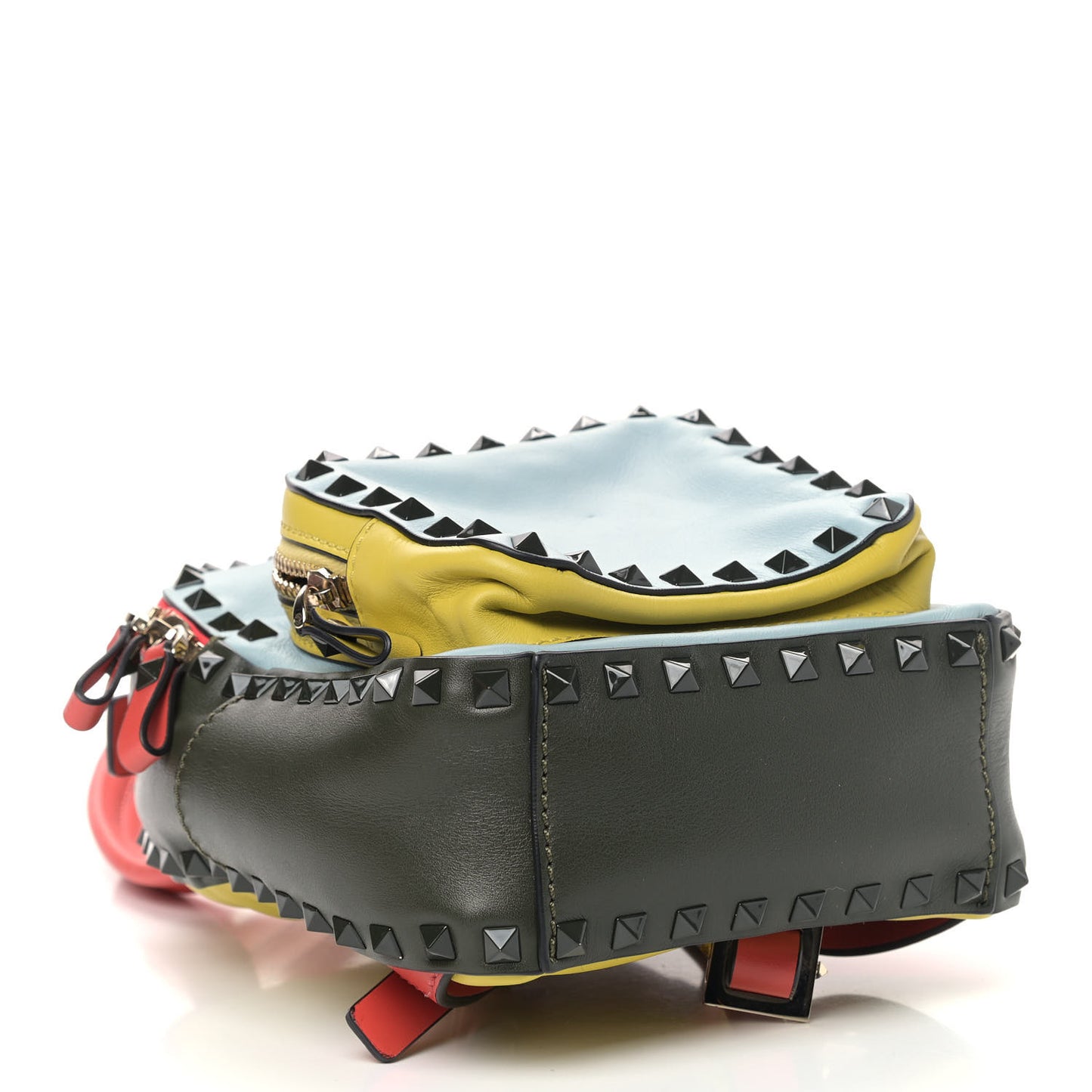 Calfskin Colorblock Mini Rockstud Backpack Multicolor