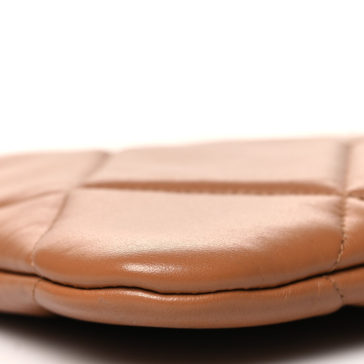Goatskin Quilted Large Chanel 19 Pouch Brown