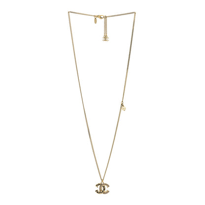 Chanel Crystal CC Pendant Necklace Bronze Dore Violet White Nacre 3 of 5