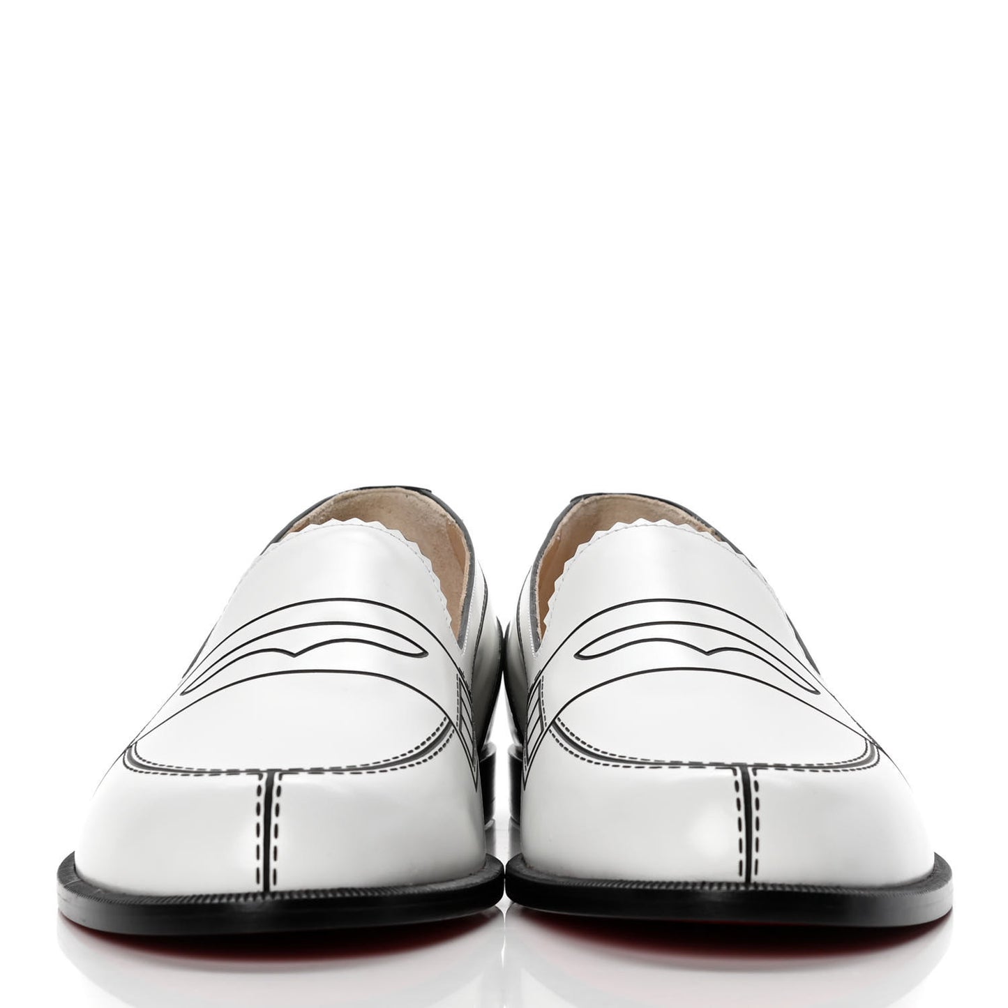 Calfskin Women Mocalaureat Tromp L'oeil Loafers 36.5 White