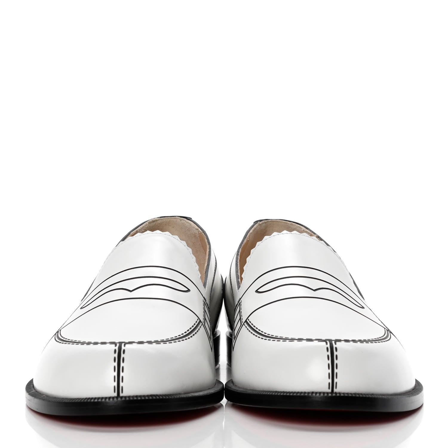 Christian Louboutin Calfskin Women Mocalaureat Tromp L'oeil Loafers 36.5 White 2 of 10