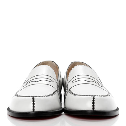 Christian Louboutin Calfskin Women Mocalaureat Tromp L'oeil Loafers 36.5 White 2 of 10