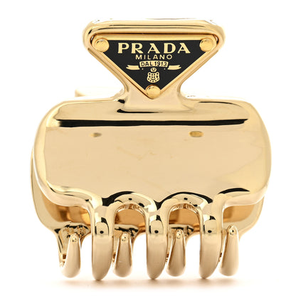 Prada Metal Triangle Mini Hair Clip Gold 1 of 4