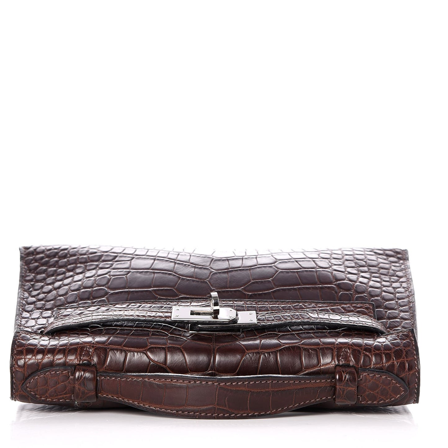 Matte Niloticus Crocodile Kelly Pochette Havane