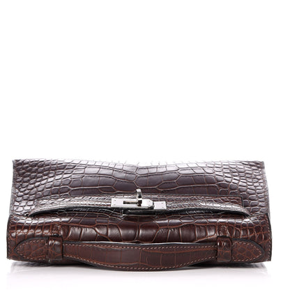 Hermes Matte Niloticus Crocodile Kelly Pochette Havane 22 of 23