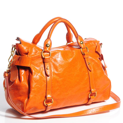 Miu Miu Vitello Lux Large Bow Bag Papaya 3 of 7