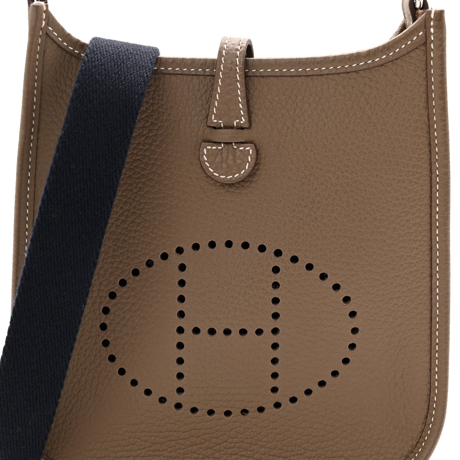 Hermes Taurillon Clemence Amazone Evelyne TPM Etoupe Bleu Indigo 8 of 11