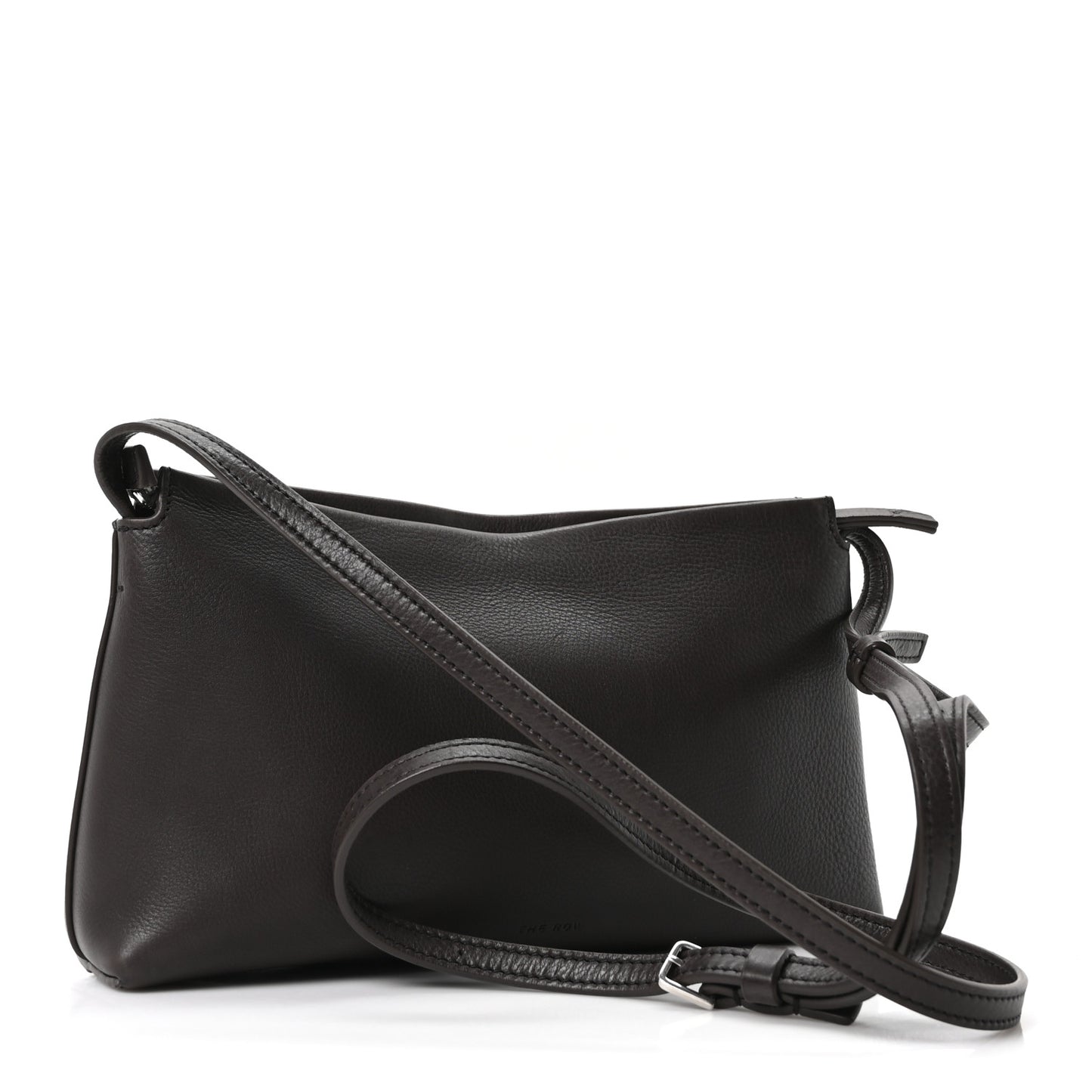 Grained Calfskin Rene Crossbody Dark Brown
