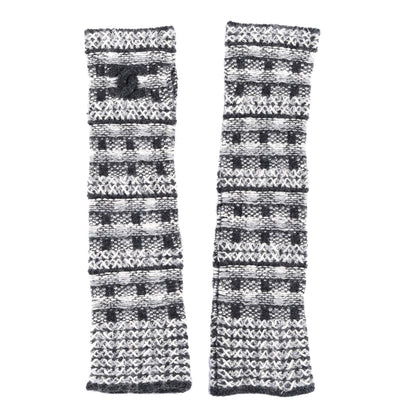Chanel Cashmere CC Fingerless Gloves Grey 1 of 4
