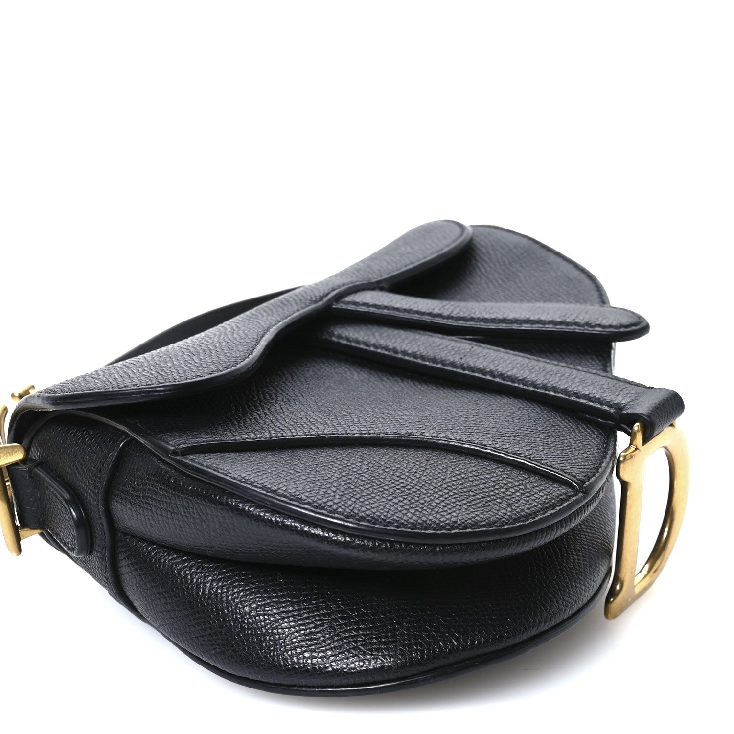 Christian Dior Grained Calfskin Mini Saddle Bag Black 9 of 10