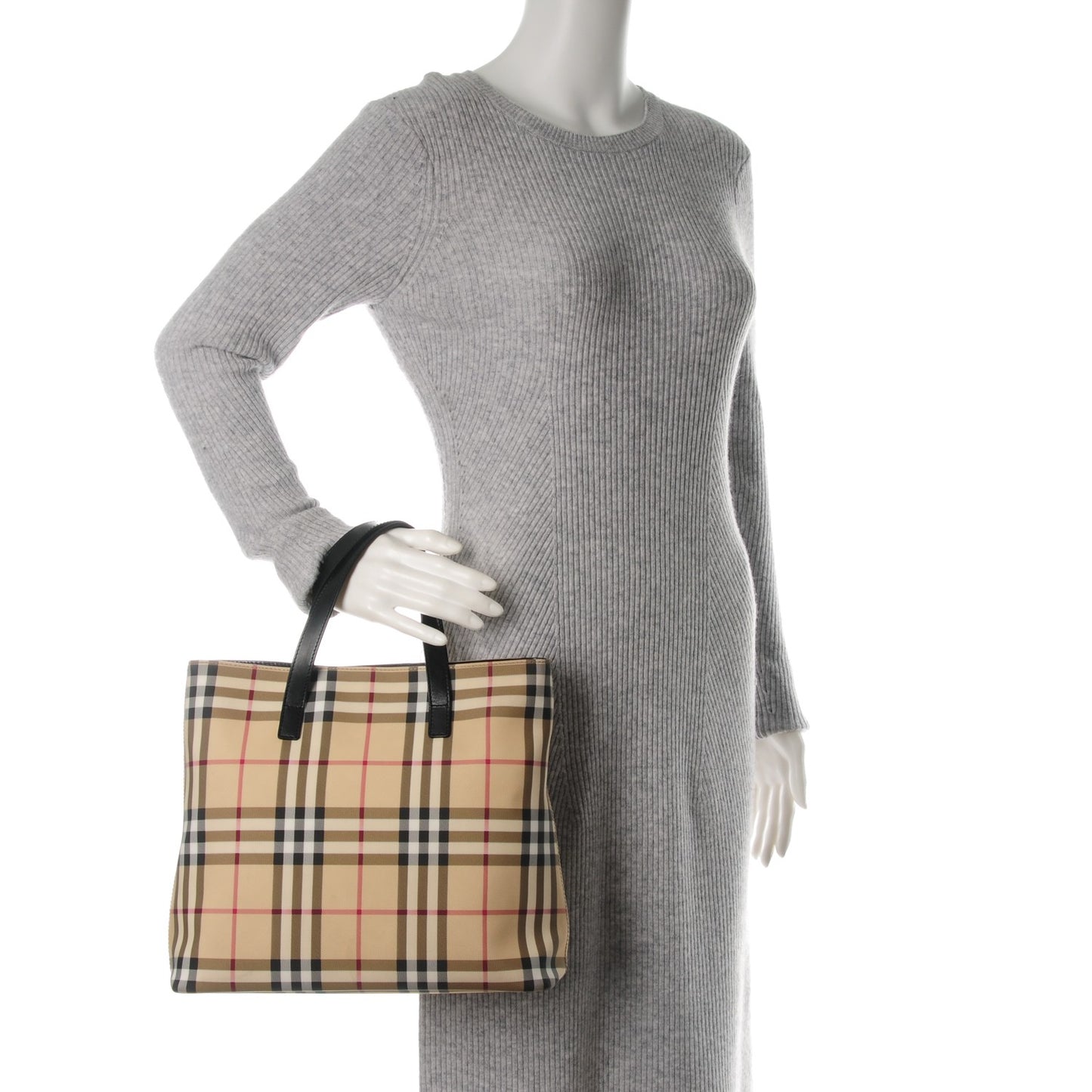 House Check Medium Tote Black
