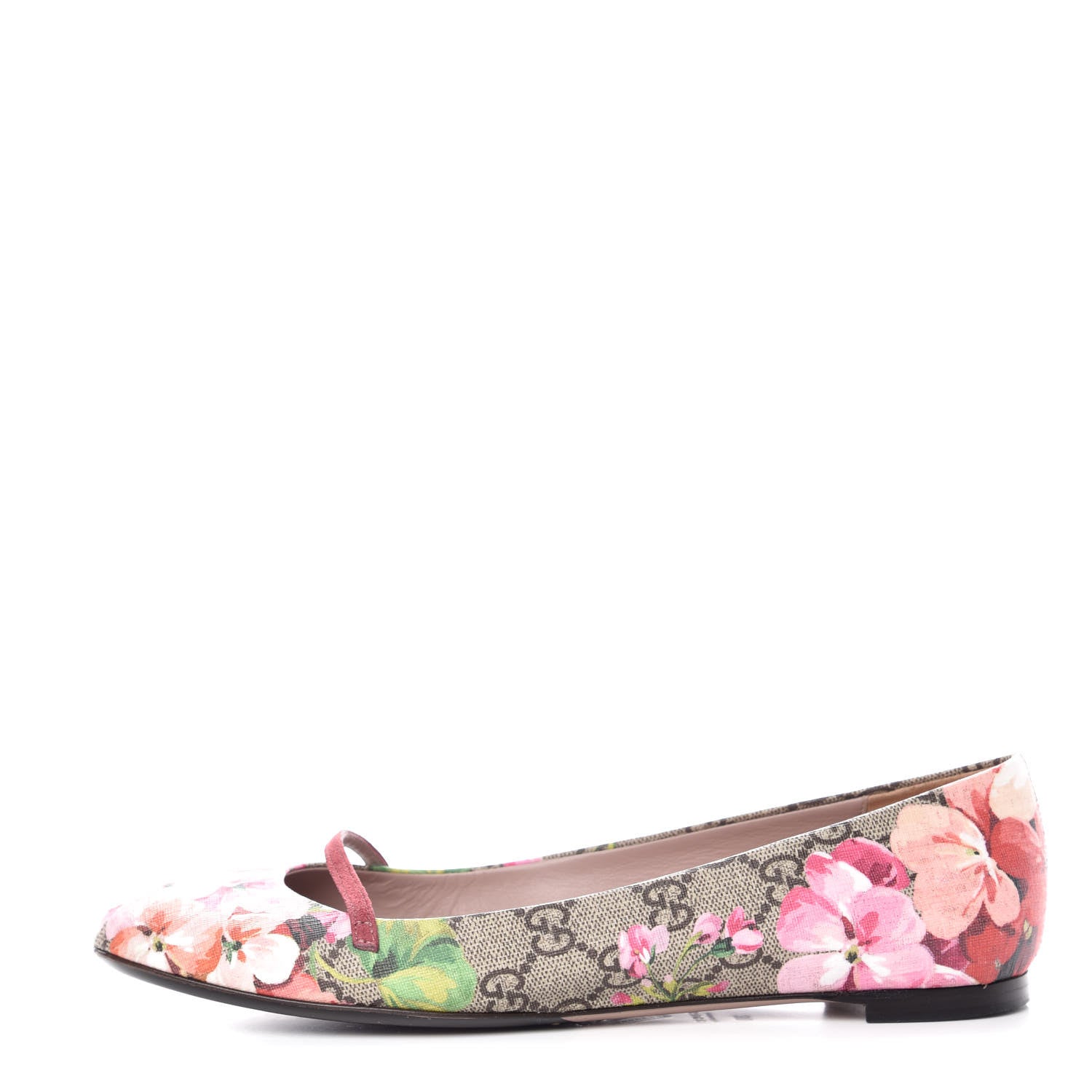 Gucci GG Supreme Monogram Blooms Ballet Flats 38 Beige Multicolor Dry Rose 1 of 14