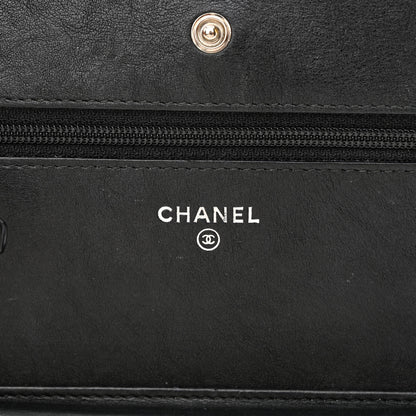 Chanel Crumpled Calfskin Quilted Wallet On Chain WOC So Black 6 of 17