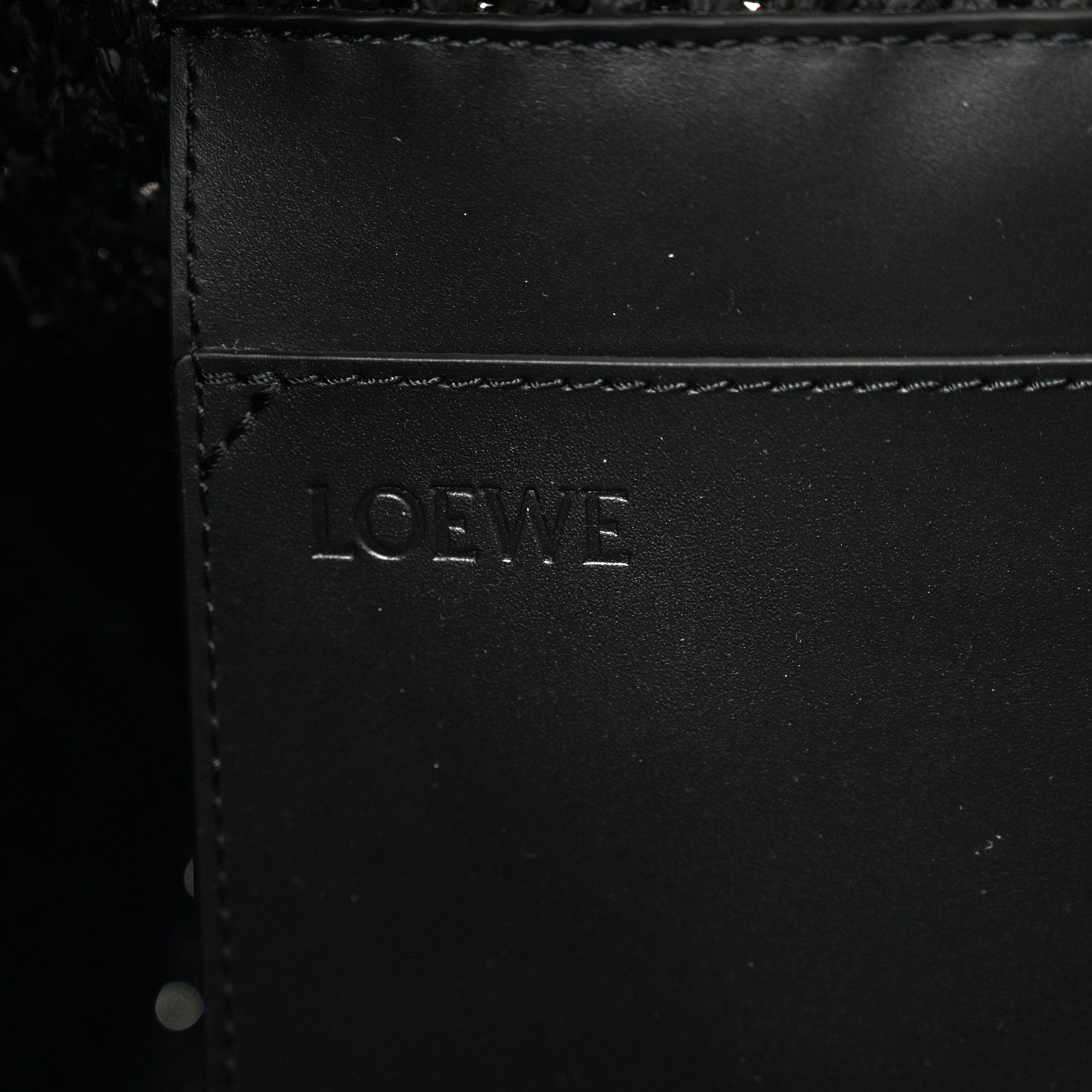 Loewe Raffia Medium Paula's Ibiza Logo Tote Black White 6 of 10