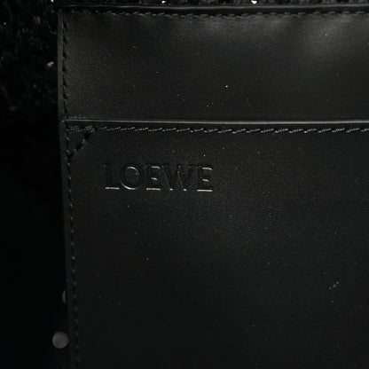 Loewe Raffia Medium Paula's Ibiza Logo Tote Black White 6 of 10