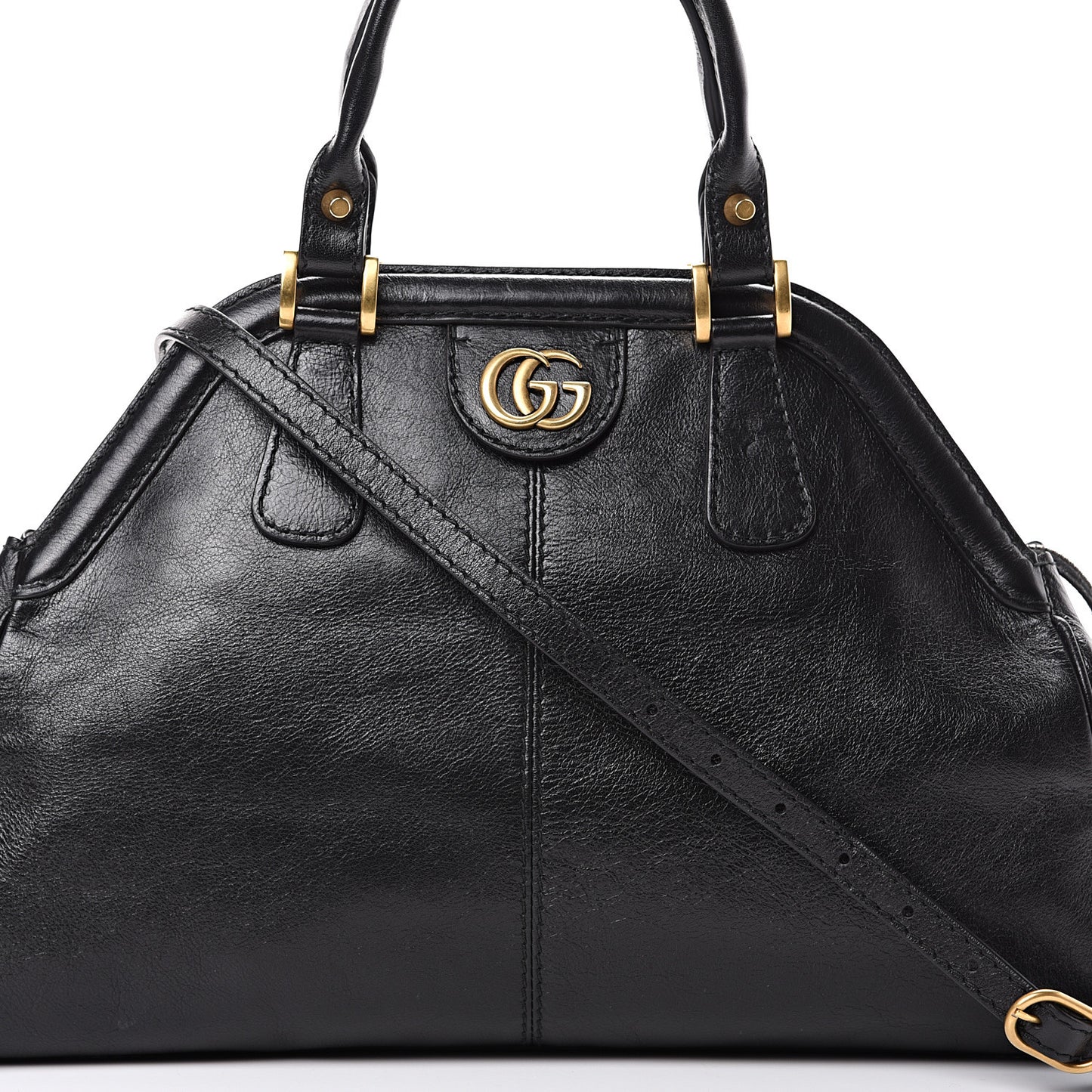 Calfskin Medium Re(Belle) Top Handle Bag Black