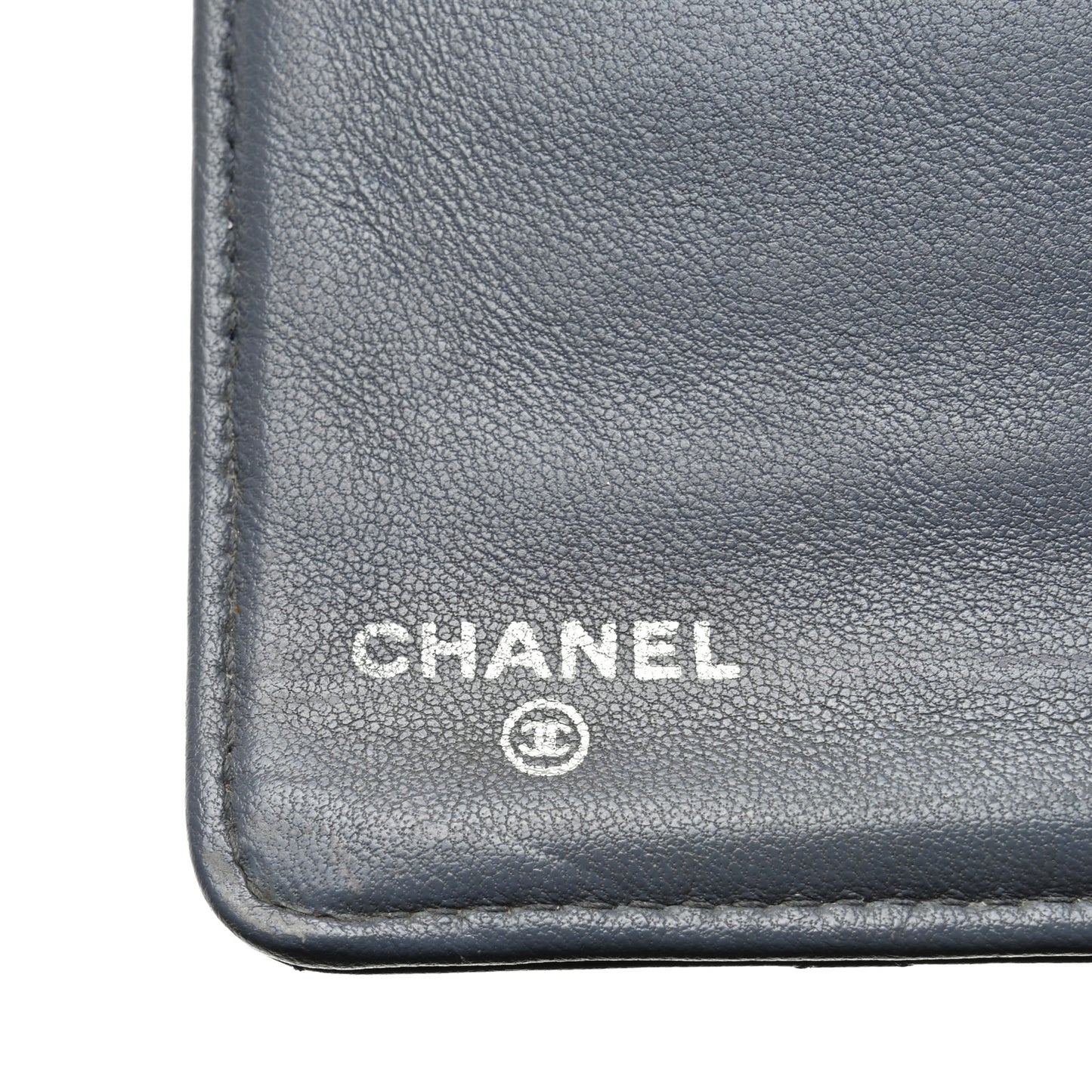 Lambskin Quilted Yen Wallet Blue