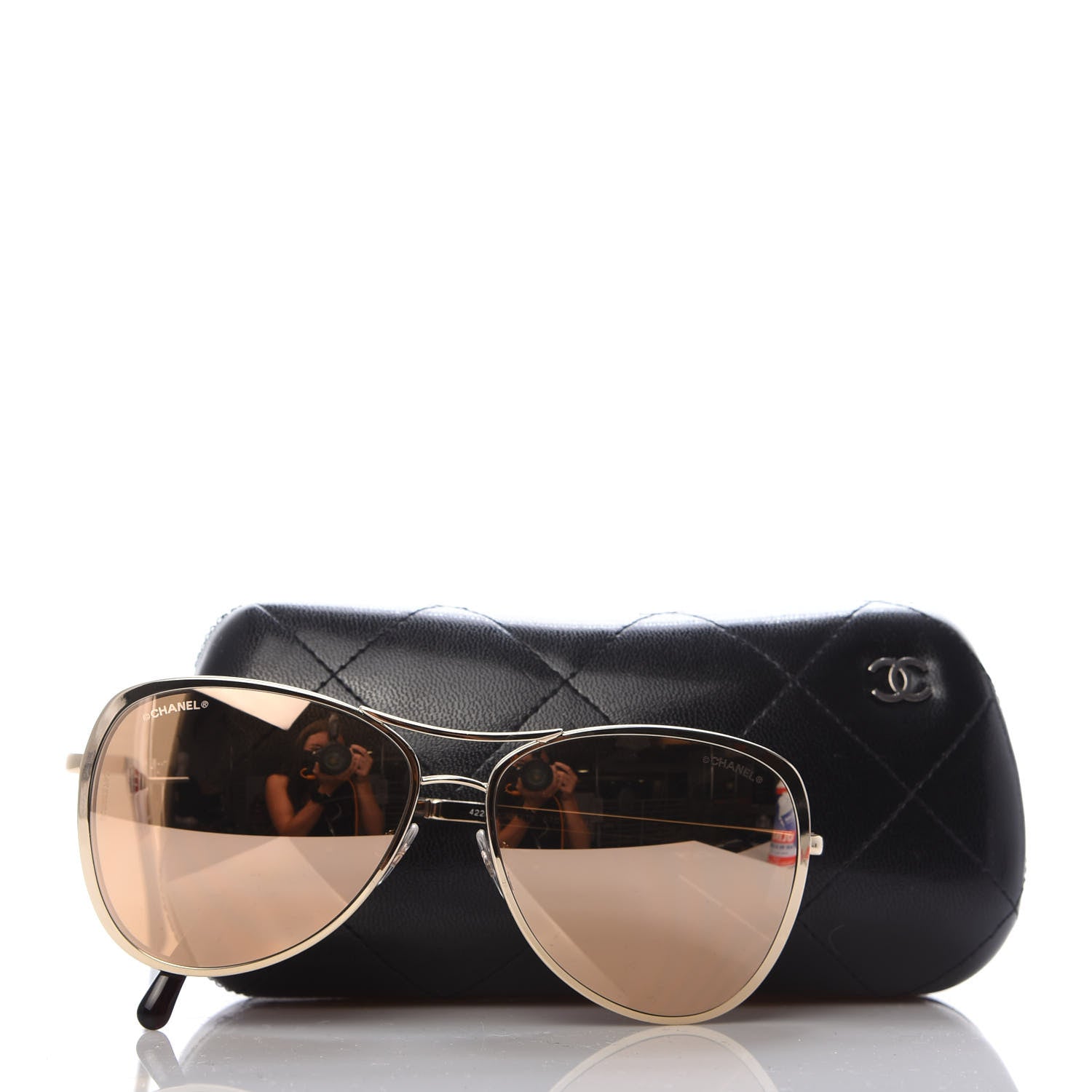 Chanel Metal Mirrored Pilot Summer Sunglasses 4223 Gold 8 of 8