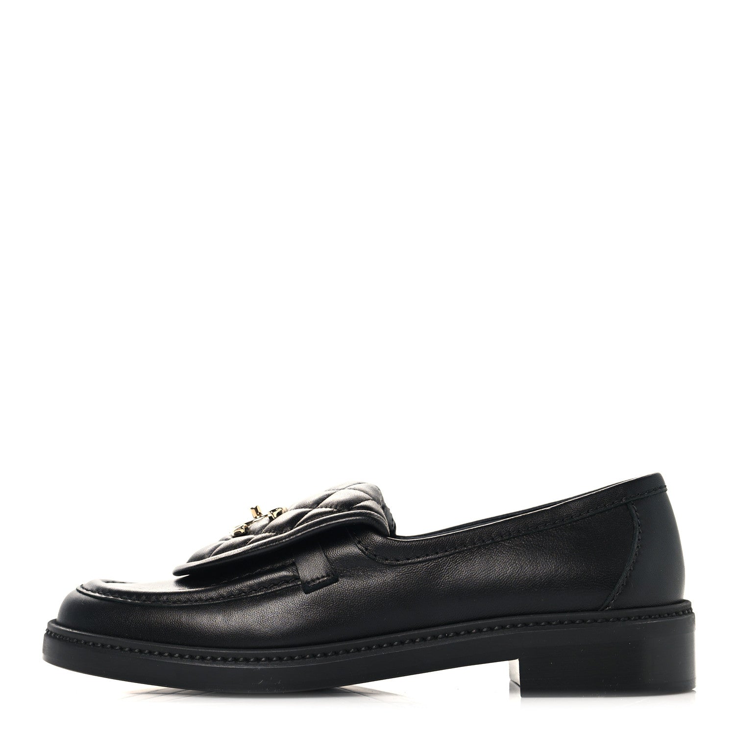 Chanel Lambskin Quilted CC Turnlock Loafers 38 Black 1 of 9