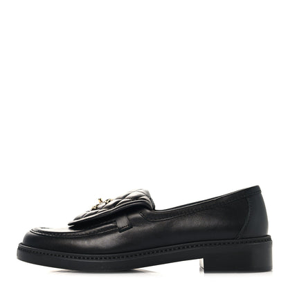 Chanel Lambskin Quilted CC Turnlock Loafers 38 Black 1 of 9