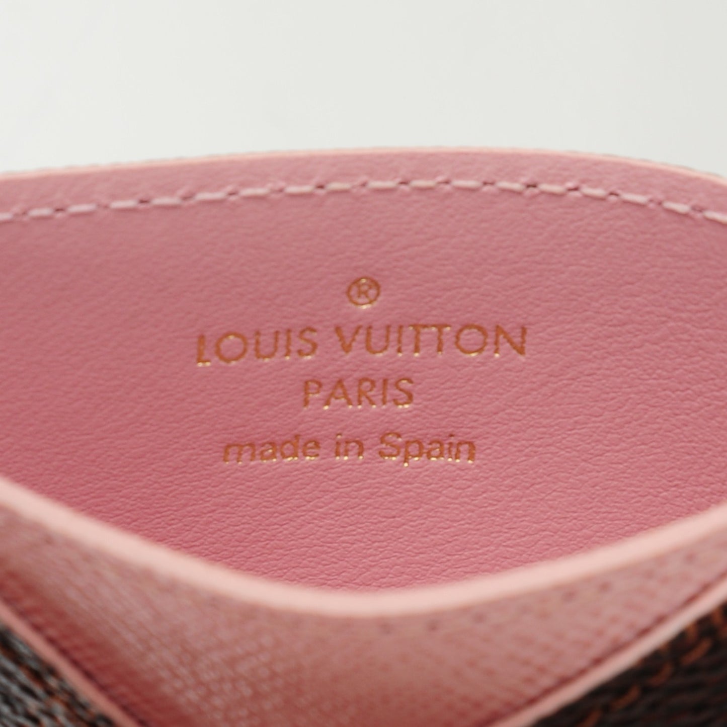 Damier Ebene Caissa Card Holder Rose Ballerine