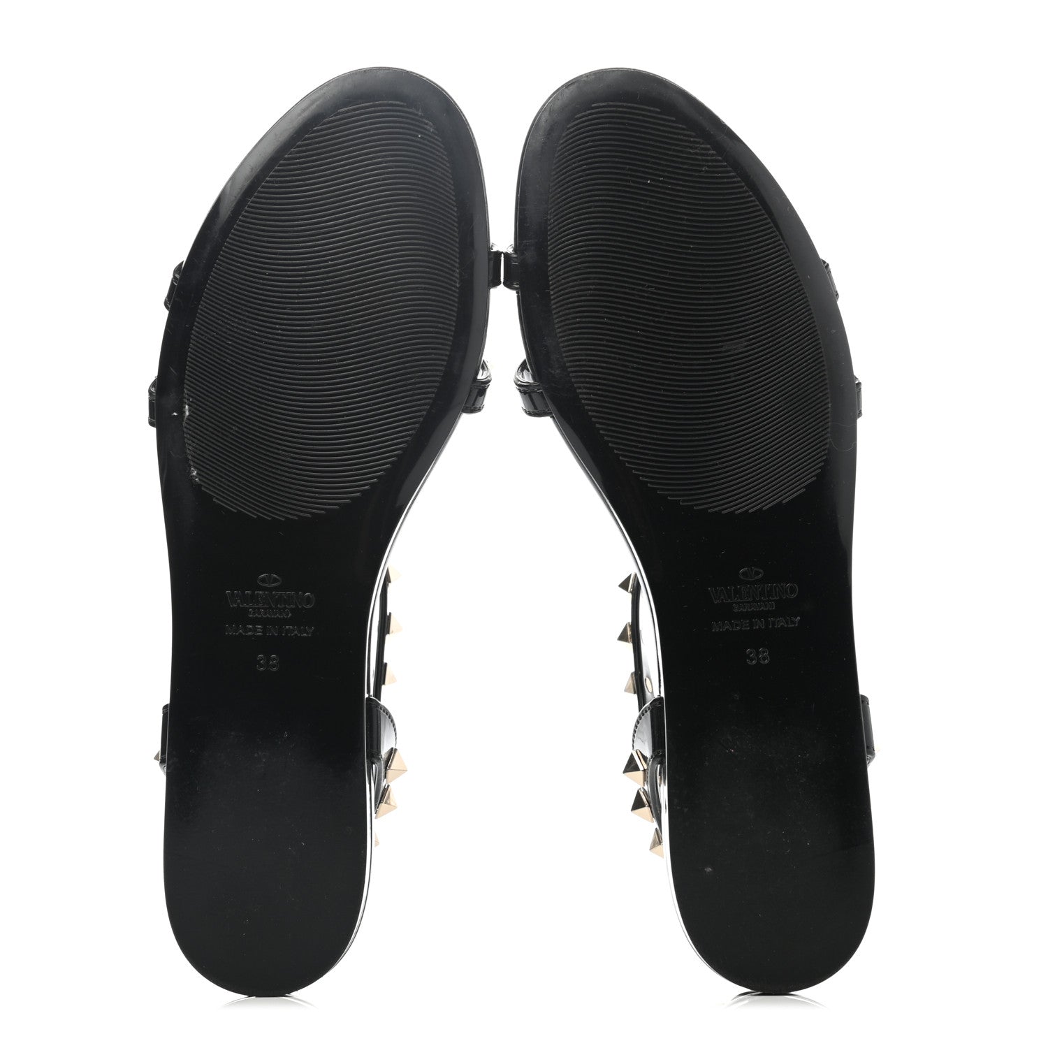 Valentino Garavani PVC Jelly Rockstud Caged Sandals 38 Black 4 of 6