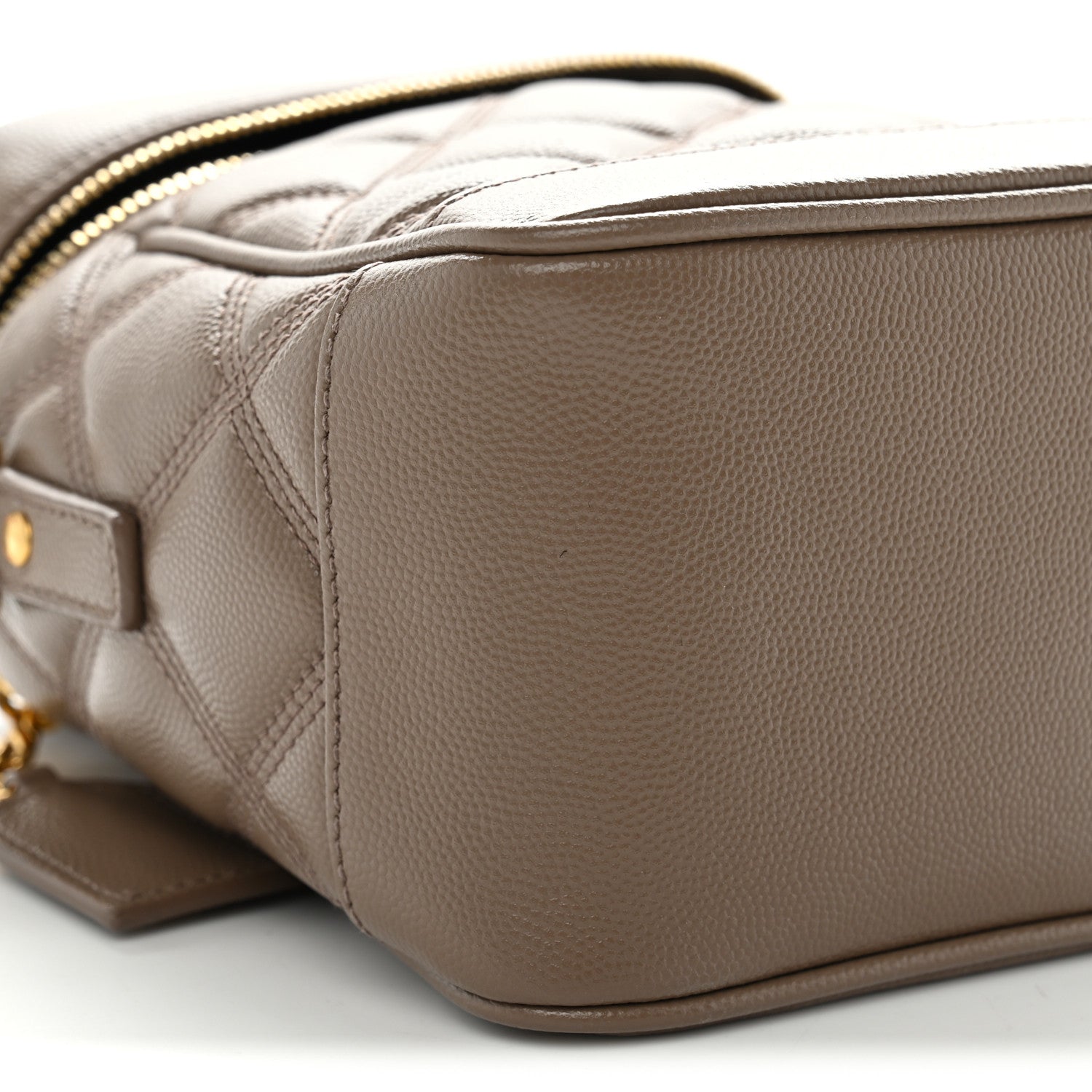 Saint Laurent Grain de Poudre Quilted 80's Vanity Bag Dark Beige 10 of 13