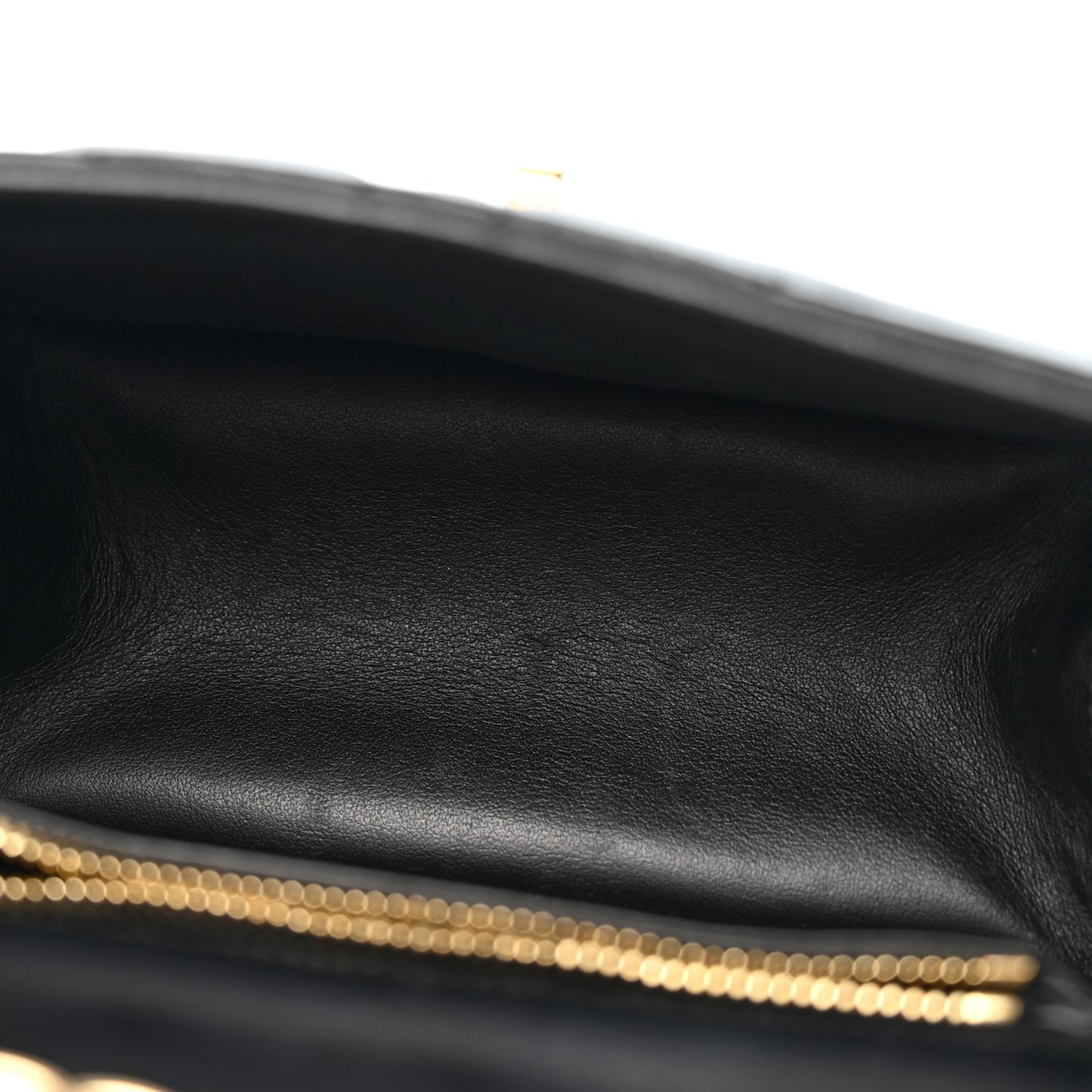 Calfskin Quilted Gancini Flap Bag Black