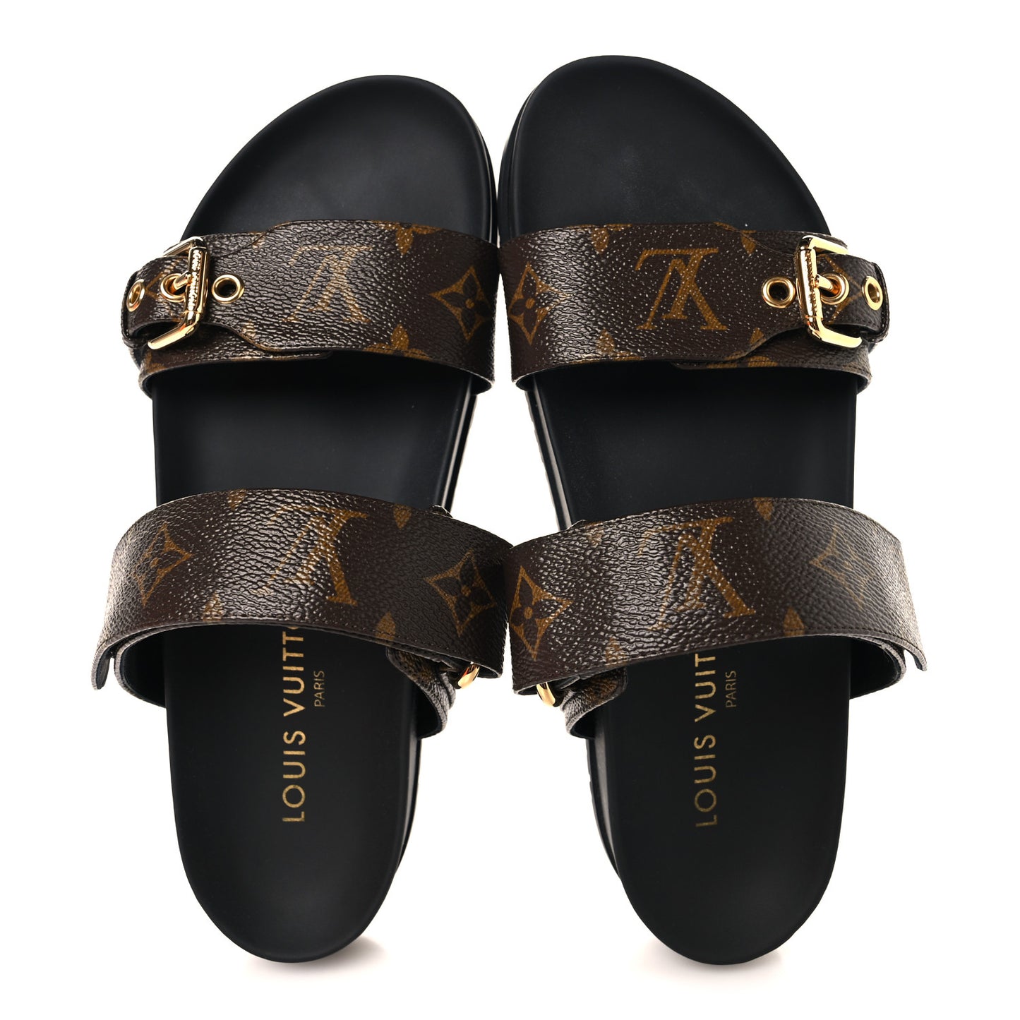 Monogram Bom Dia Mule Sandals 38.5 Black