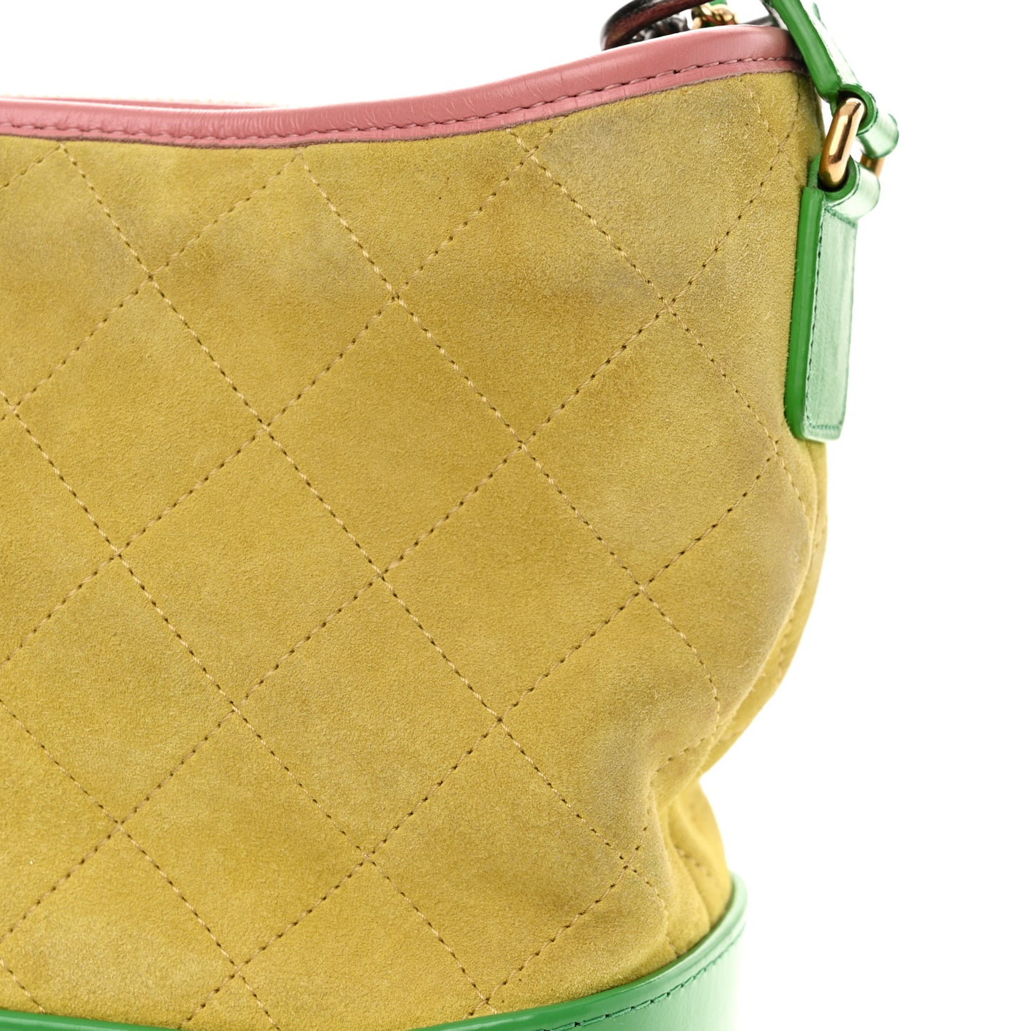 Suede Calfskin Quilted Medium Gabrielle Hobo Pink Green Yellow