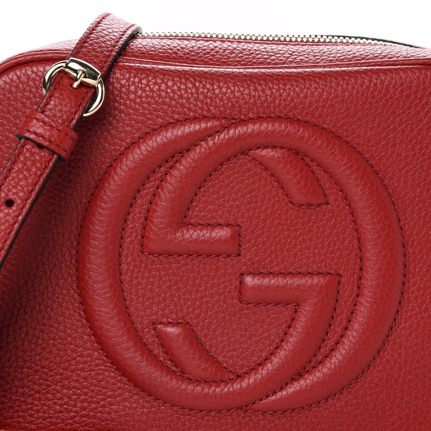 Pebbled Calfskin Small Soho Disco Bag Tabasco Red