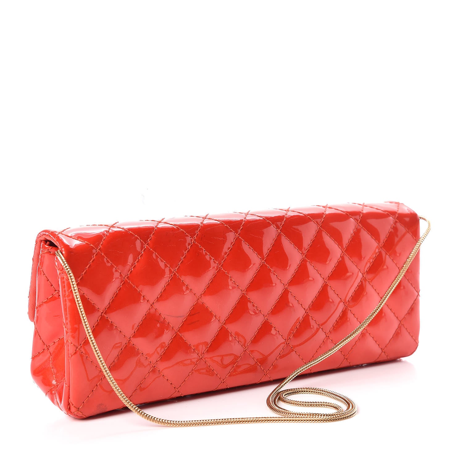 Chanel Patent Quilted 2.55 Reissue East West Clutch Red 3 of 14