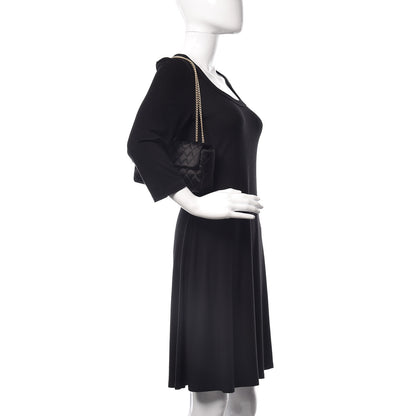 Chanel Satin Quilted Jeweled East West Flap Black 2 of 15