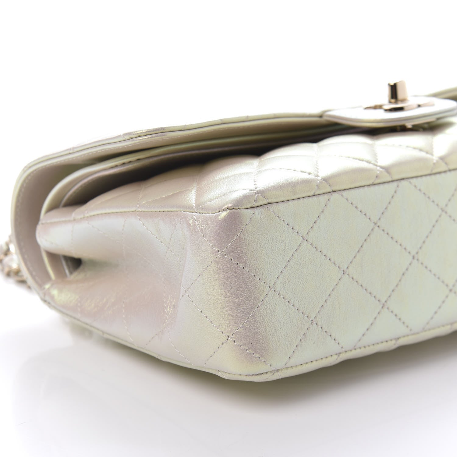 Chanel Iridescent Lambskin Quilted Medium Double Flap Ivory 6 of 10