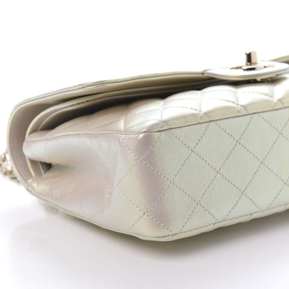 Chanel Iridescent Lambskin Quilted Medium Double Flap Ivory 6 of 10