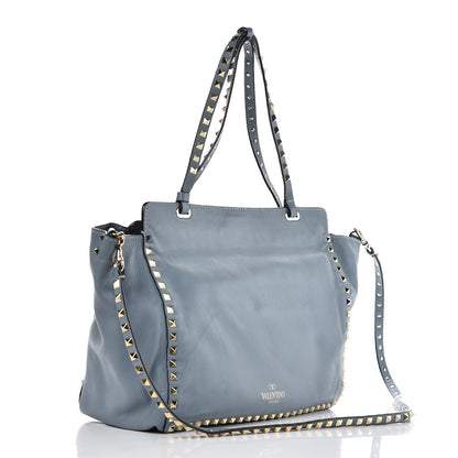 Valentino Garavani Vitello Medium Rockstud Tote Bright Blue 4 of 21