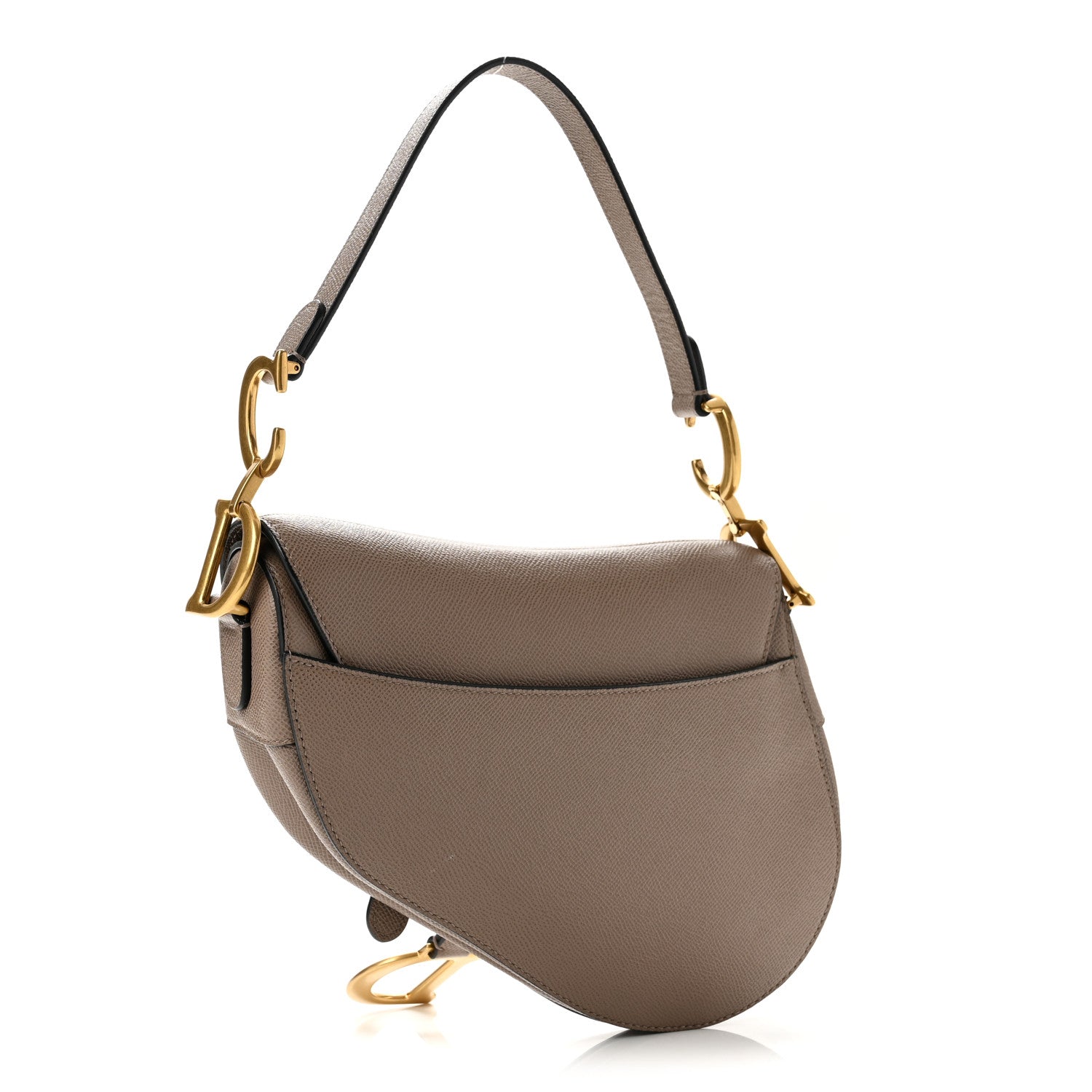 Christian Dior Grained Calfskin Saddle Bag Warm Taupe 3 of 12