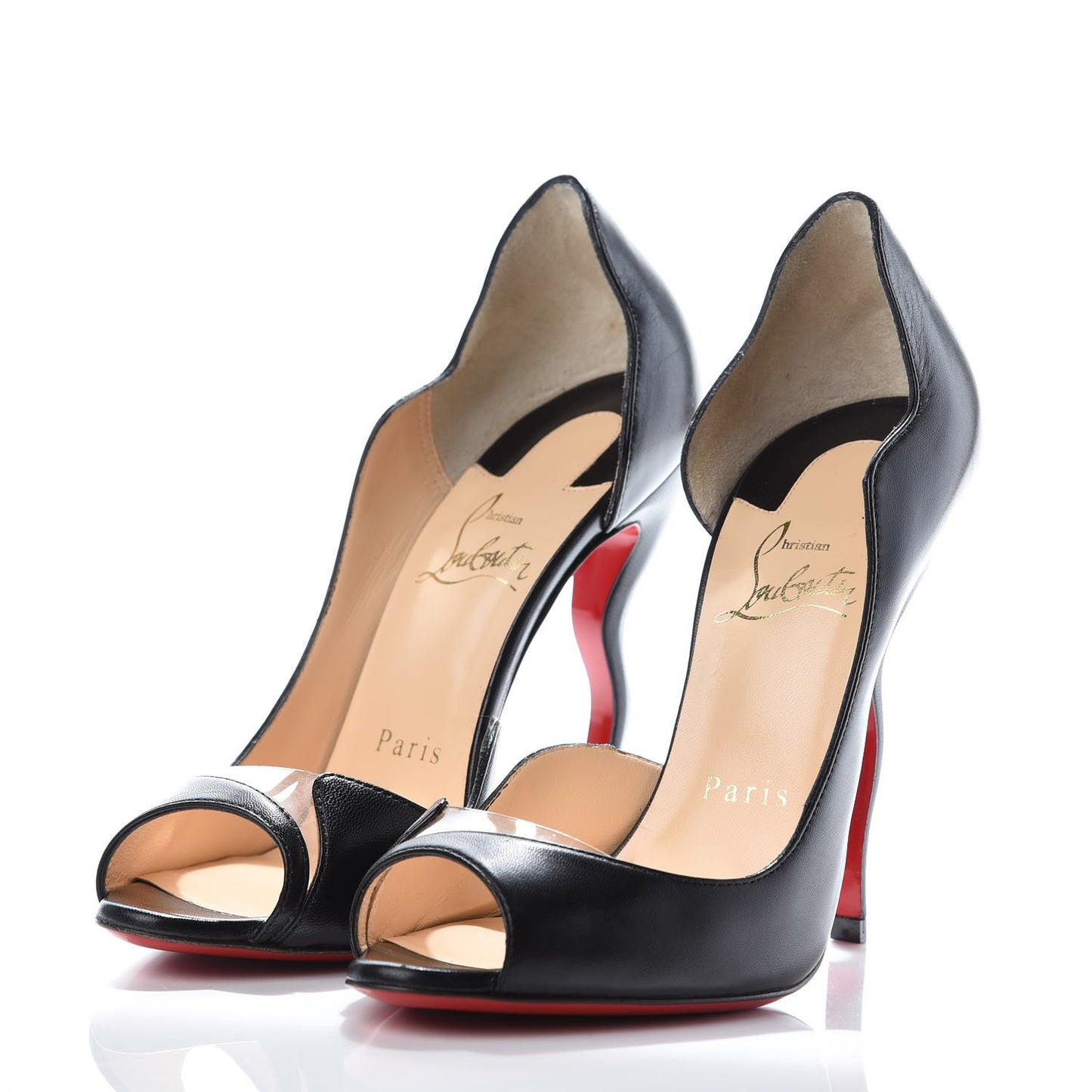 Kid PVC Deepik 120 Peep Toe Pumps 35.5 Black