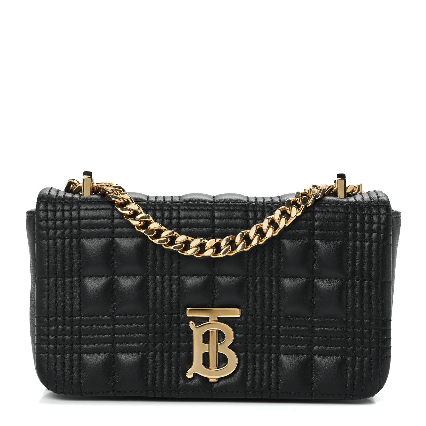 Grainy Calfskin Quilted Mini Lola Bag Black