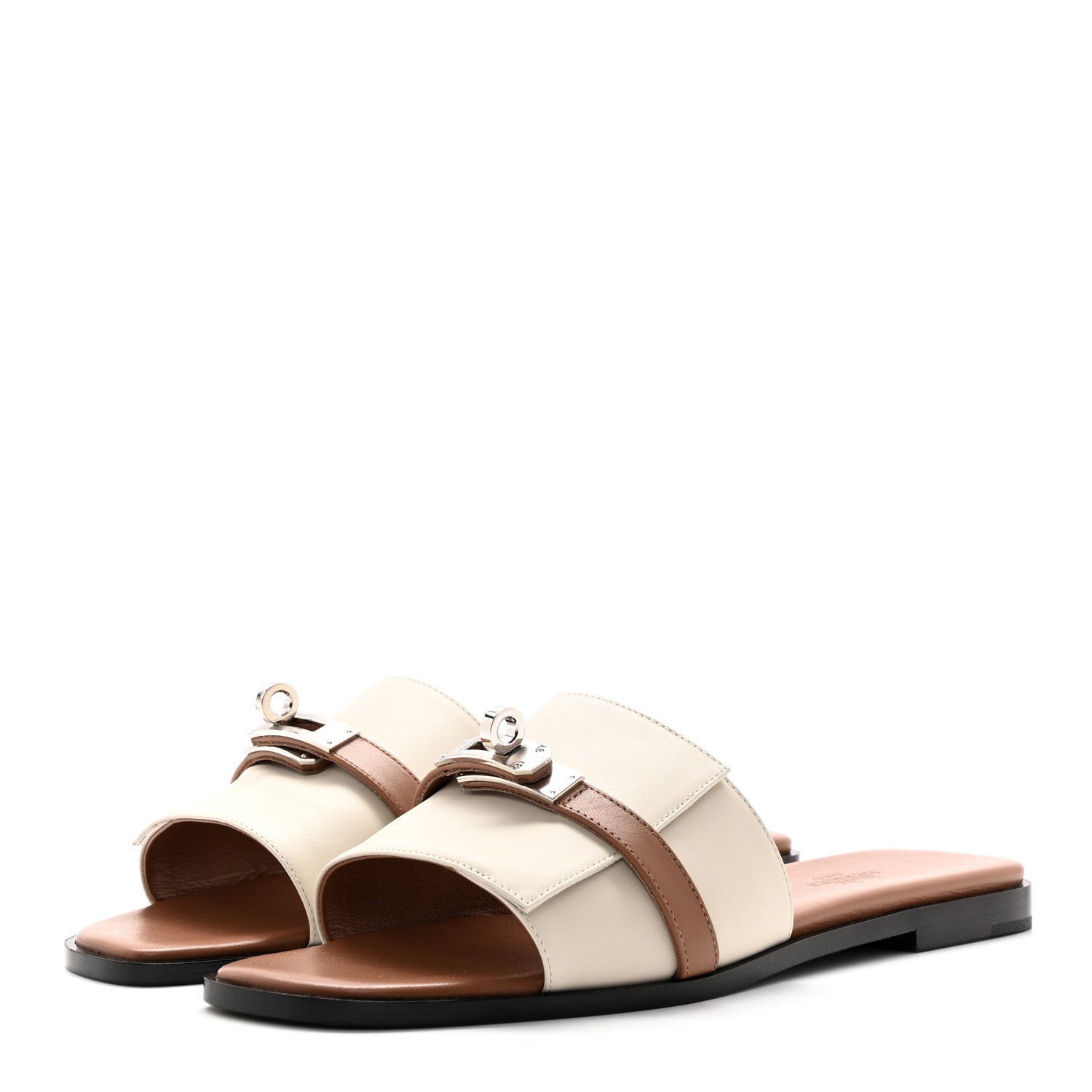 Hermes Calfskin Giulia Sandals 39 Beige Glaise Rose Perle 3 of 11