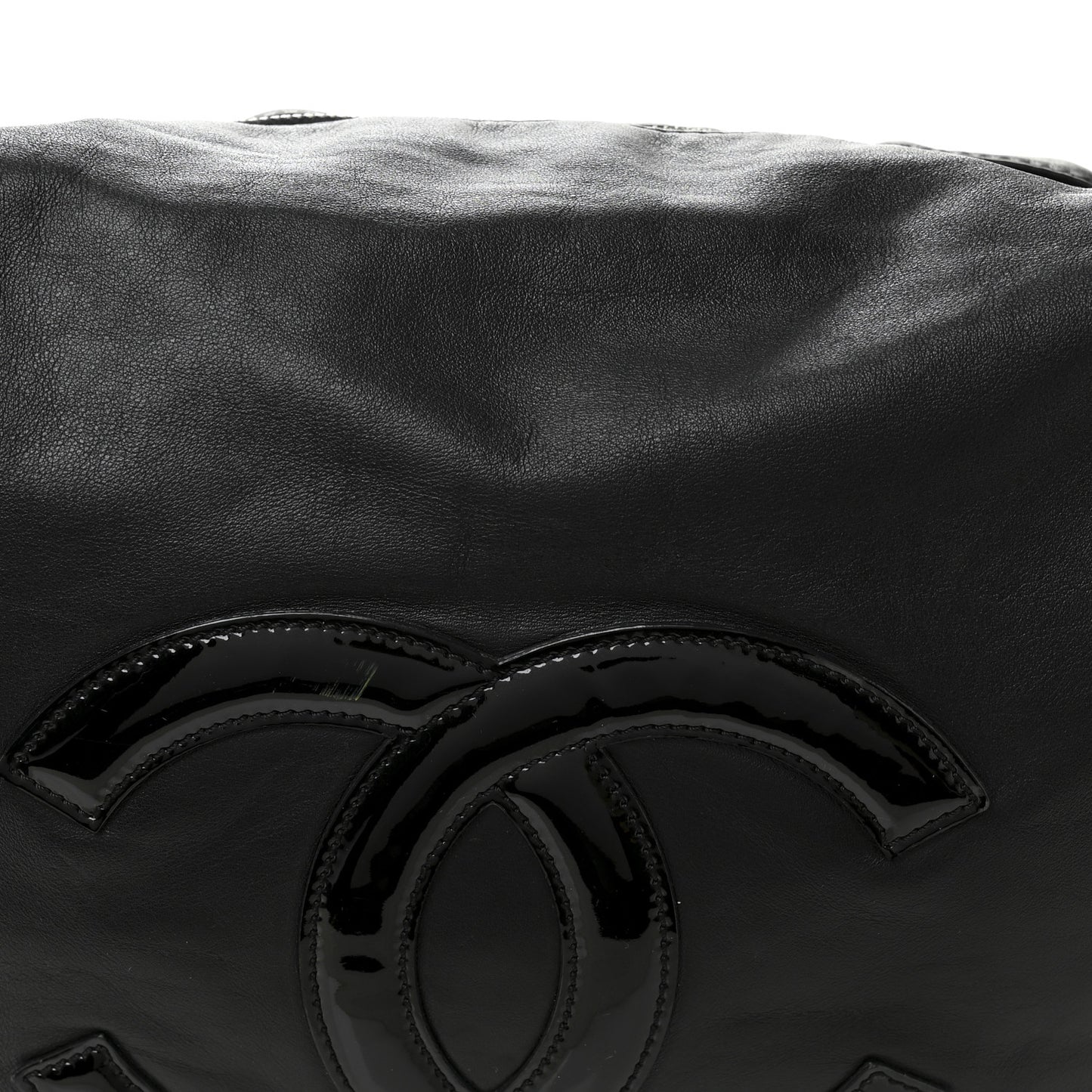 Calfskin Modern Chain Rhodoid Hobo Black