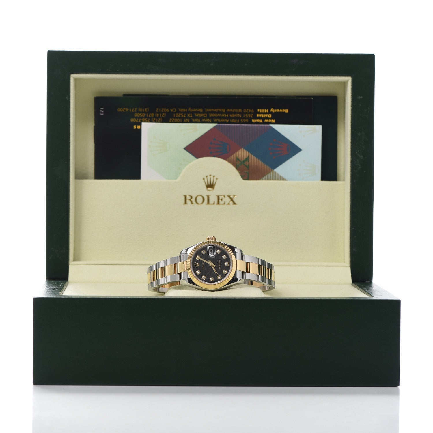 Rolex Stainless Steel 18K Yellow Gold Diamond 26mm Oyster Perpetual Datejust Watch Black 179173 6 of 6