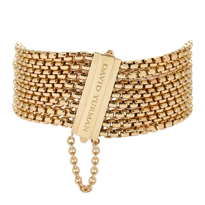 David Yurman 18K Yellow Gold 8 Strand Multi Box Chain Bracelet 2 of 3