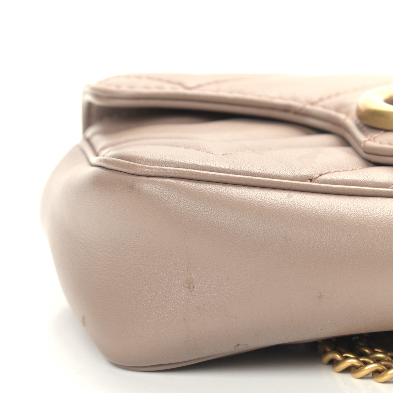Gucci Calfskin Matelasse Super Mini GG Marmont Shoulder Bag Porcelain Rose 18 of 20